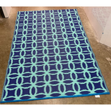 4' x 6' Geometric Mat in Blue