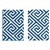 5' x 7' Maze Outdoor Mat in Blue