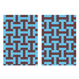 6' x 9' Tetris Outdoor Mat in Blue and Brown