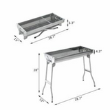 28.7" x 13"  Stainless Steel Portable Charcoal BBQ Grill