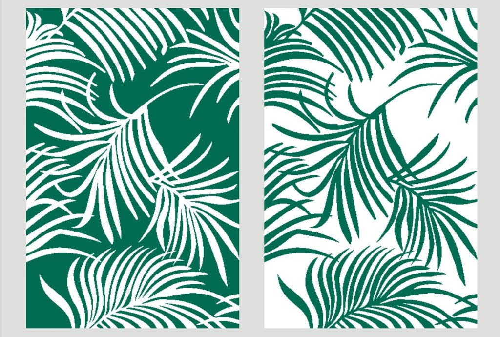 6' x 9' Palm Leaves Mat in Green