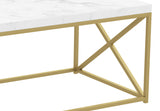 44" Marble Gold Metal Coffee Table