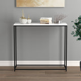 31"L  White Marble Console Table