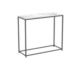 31"L  White Marble Console Table