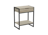 Dark Taupe Accent Table with 1 Drawer and 1 Shelf