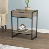 Dark Taupe Accent Table with 1 Drawer and 1 Shelf