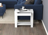 White Accent Table with 1 Drawer