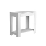 White Accent Table with 1 Drawer