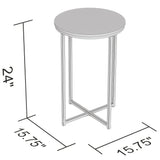 Marble Round Gold Metal Accent Table