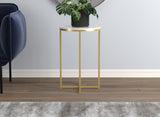 Marble Round Gold Metal Accent Table