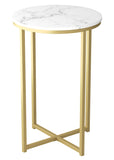 Marble Round Gold Metal Accent Table