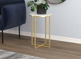 Marble Round Gold Metal Accent Table