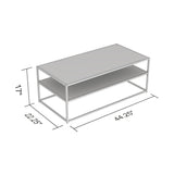 47.25"L Glass Top Dark Cement 1 Shelf Coffee Table