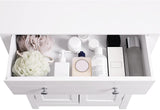 White Standing Storage Cabinet With Drawers and Shelf