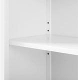 White Standing Storage Cabinet With Drawers and Shelf